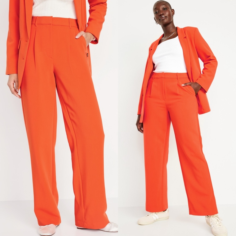 extra high-waisted taylor wide-leg trousers [warm sunset].